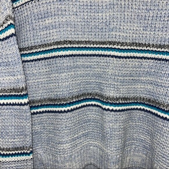 Victoria’s Secret Cotton Blue, gray and white striped sweater - Picture 2 of 6